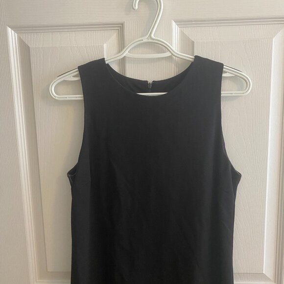 AQUA Loose Fitting Sleeveless Black Midi Dress with Back Zipper Size M - Picture 2 of 8